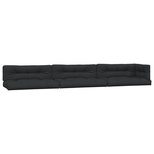 vidaXL Pallet Cushions 7-piece Black Fabric