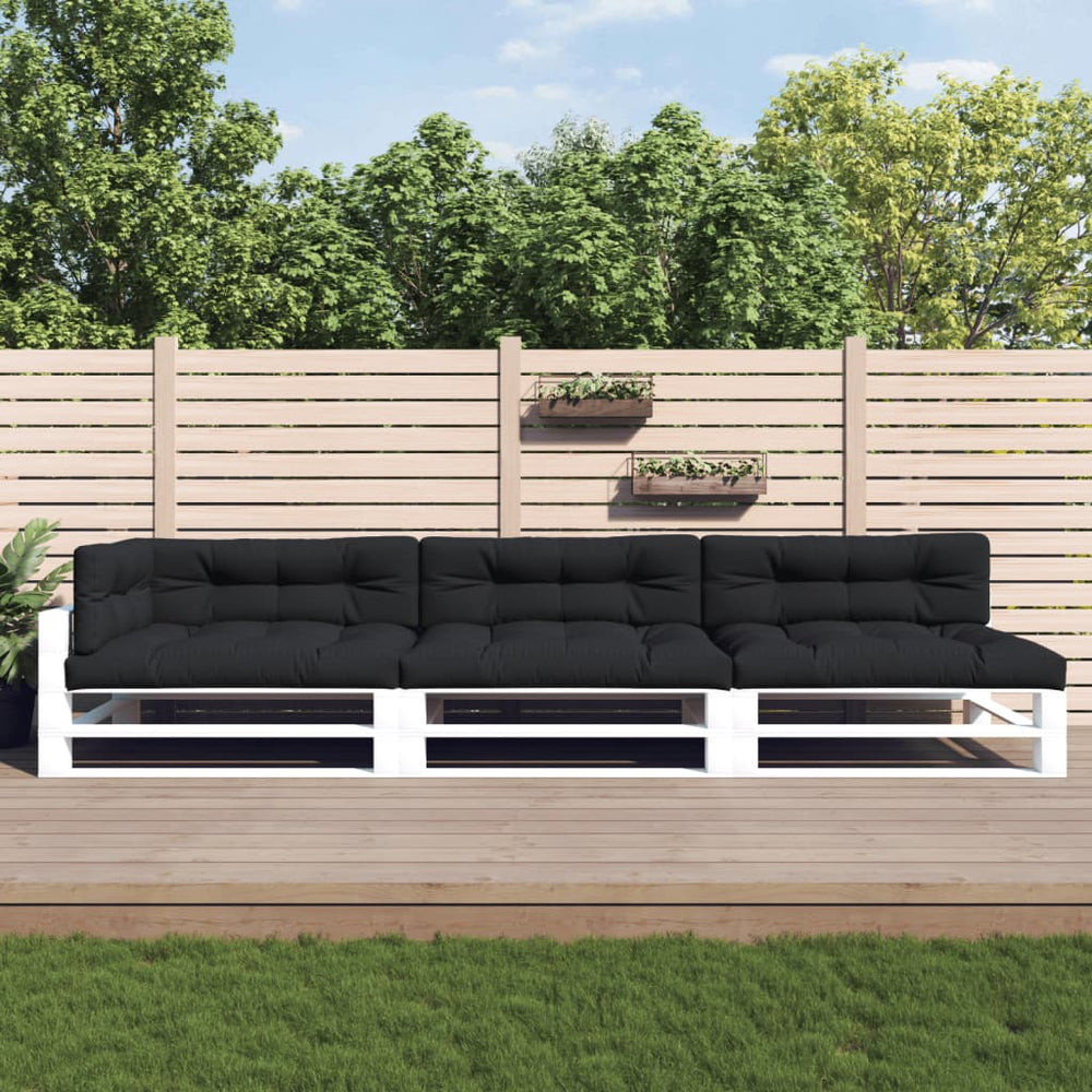 vidaXL Pallet Cushions 7-piece Black Fabric