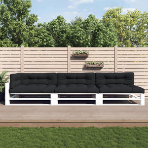 vidaXL Pallet Cushions 7-piece Black Fabric