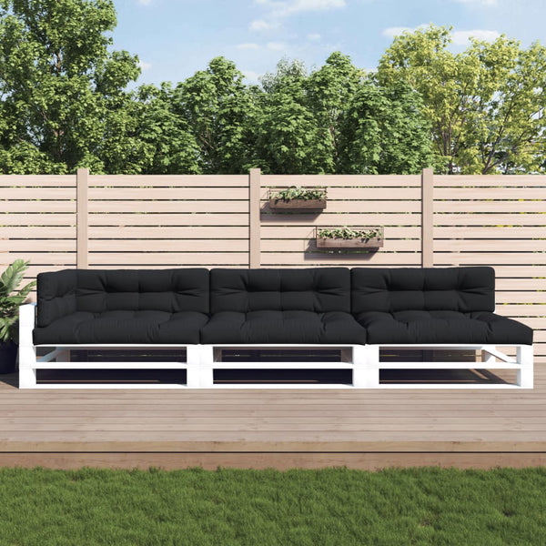 vidaXL Pallet Cushions 7-piece Black Fabric