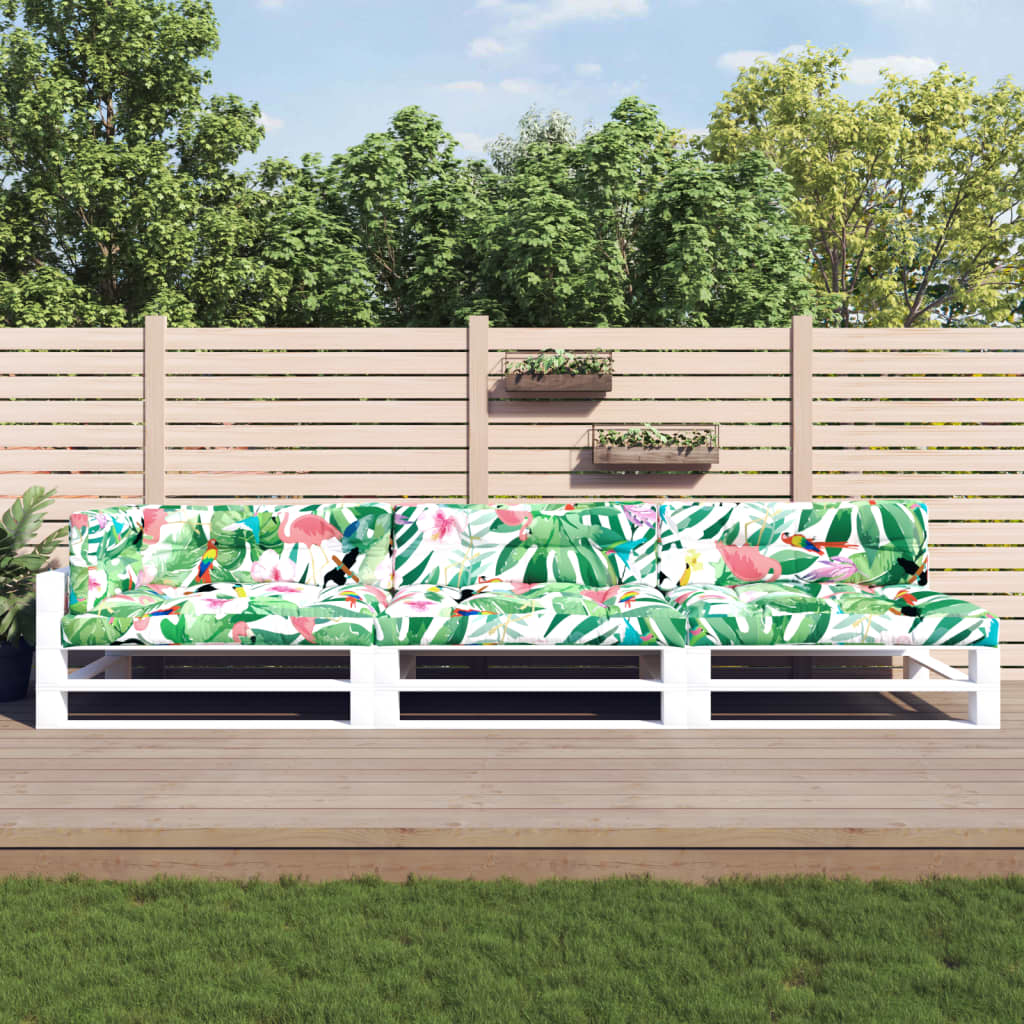 vidaXL Pallet Cushions 7-pc. Multicolored Fabric