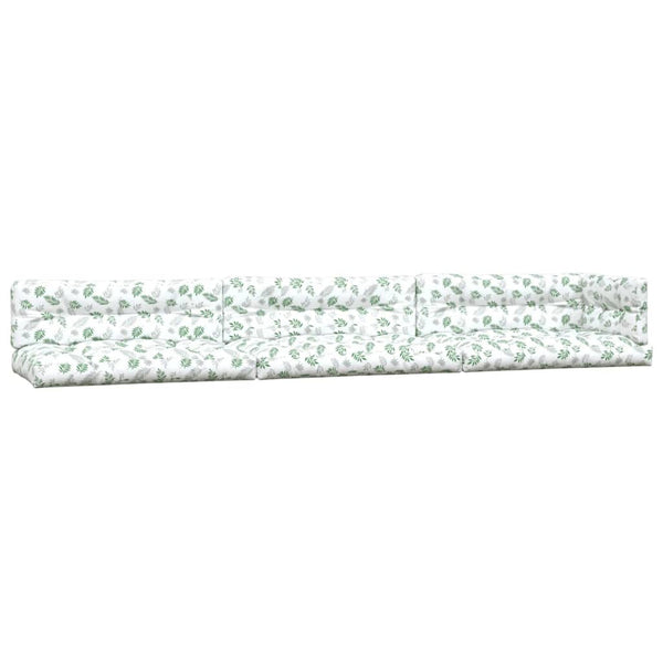 vidaXL Pallet Cushions 7-piece Leaf Pattern Fabric