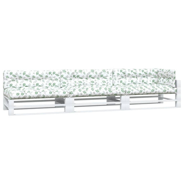 vidaXL Pallet Cushions 7-piece Leaf Pattern Fabric