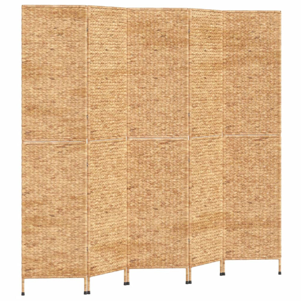 5-teiliger Paravent aus Wasserhyazinthe, 205x180 cm