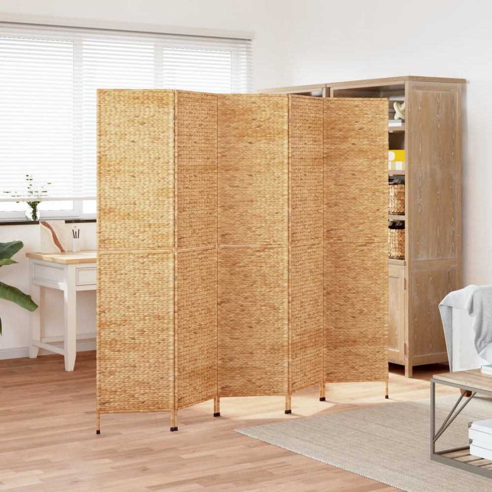 5-teiliger Paravent aus Wasserhyazinthe, 205x180 cm