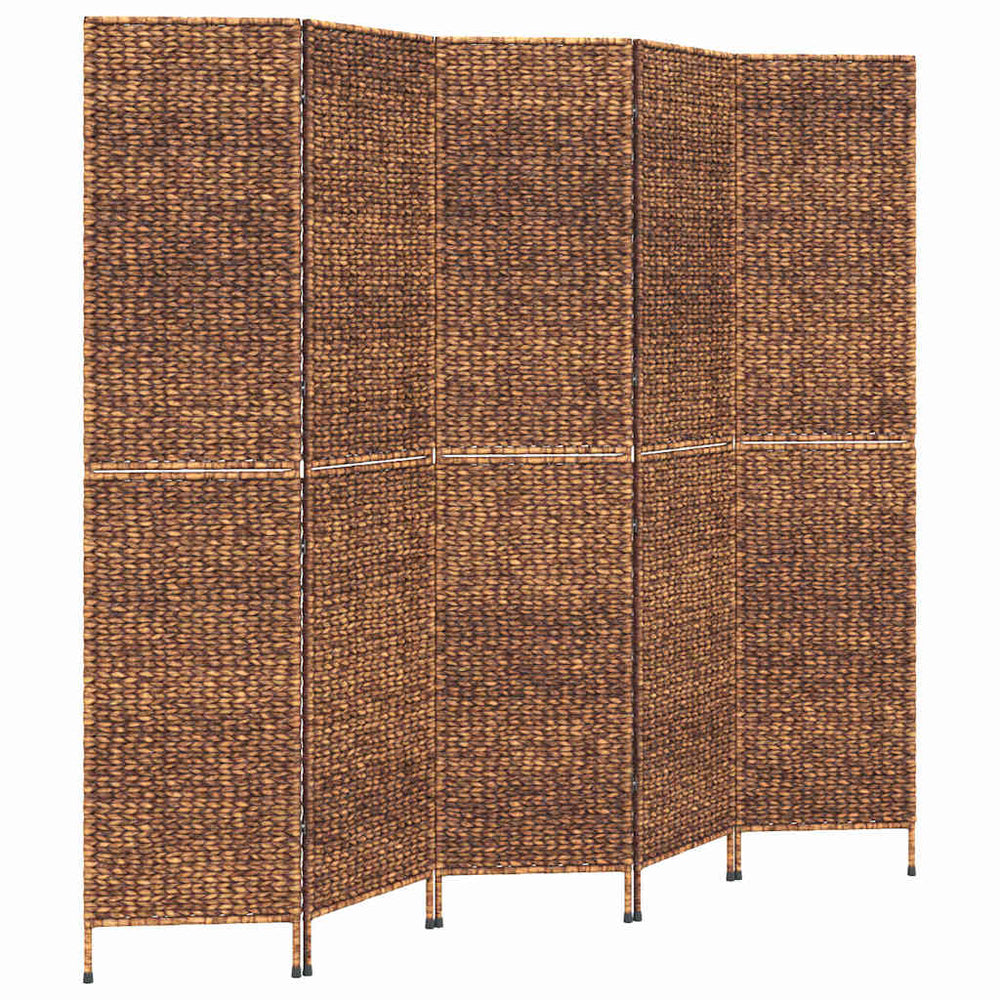 5-teiliger Paravent Braun Wasserhyazinthe 205x180 cm