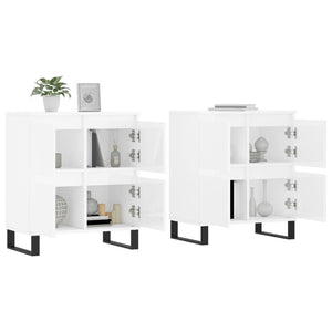 vidaXL Sideboards 2 pcs. High Gloss White Engineered Wood