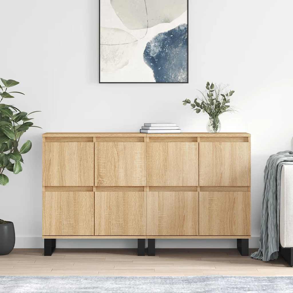 vidaXL Sideboards 2 pcs. Sonoma Oak Engineered Wood