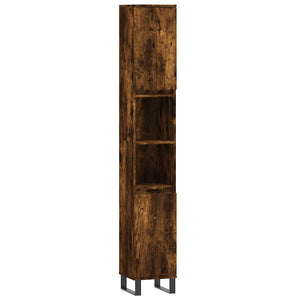 vidaXL 3-Piece Bathroom Furniture Set Smoked Oak Engineered Wood
