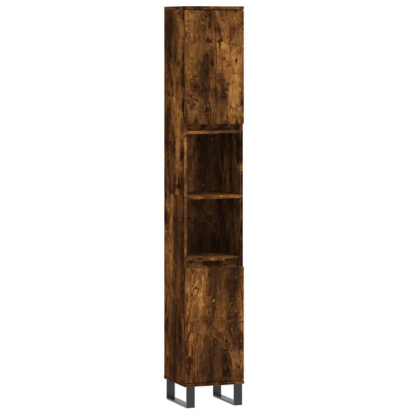 vidaXL 3-Piece Bathroom Furniture Set Smoked Oak Engineered Wood