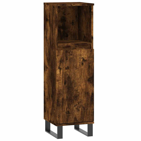 vidaXL 3-Piece Bathroom Furniture Set Smoked Oak Engineered Wood