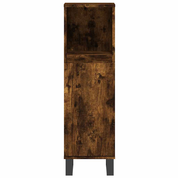 vidaXL 3-Piece Bathroom Furniture Set Smoked Oak Engineered Wood
