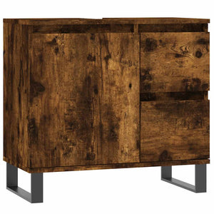 vidaXL 3-Piece Bathroom Furniture Set Smoked Oak Engineered Wood