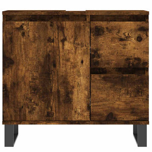 vidaXL 3-Piece Bathroom Furniture Set Smoked Oak Engineered Wood