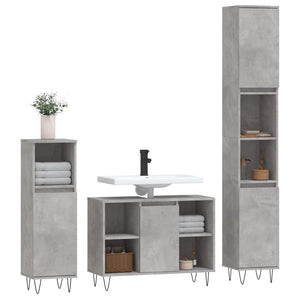 3-tlg Badmöbel-Set Betongrau