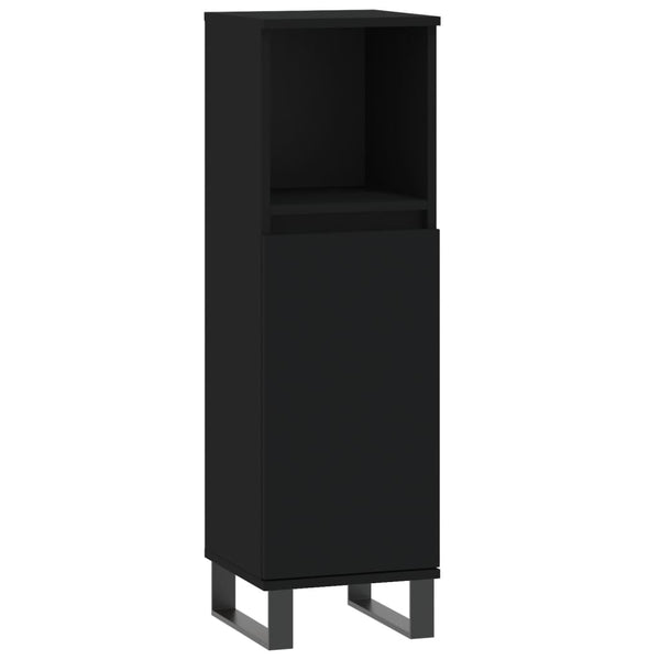 vidaXL 3-Piece Bathroom Furniture Set Black Engineered Wood