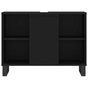 vidaXL 3-Piece Bathroom Furniture Set Black Engineered Wood