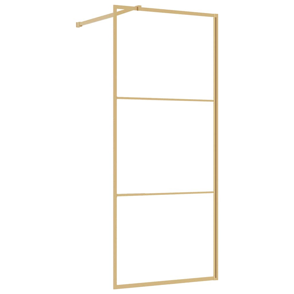 vidaXL Walk-In Shower Screen with ESG Clear Glass Golden 80x195 cm