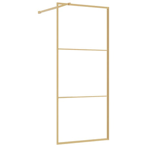 vidaXL Walk-in Shower Screen with ESG Clear Glass Golden 90x195cm