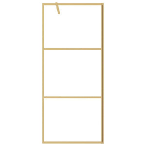 vidaXL Walk-in Shower Screen with ESG Clear Glass Golden 90x195cm