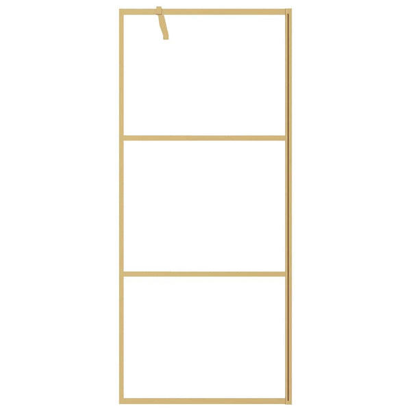 vidaXL Walk-in Shower Screen with ESG Clear Glass Golden 90x195cm