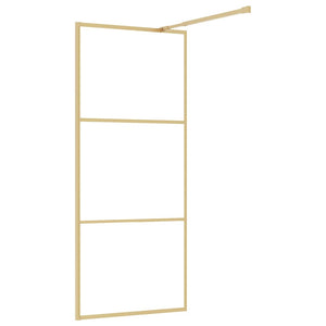 vidaXL Walk-in Shower Screen with ESG Clear Glass Golden 90x195cm