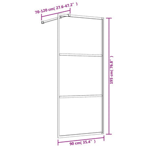 vidaXL Walk-in Shower Screen with ESG Clear Glass Golden 90x195cm