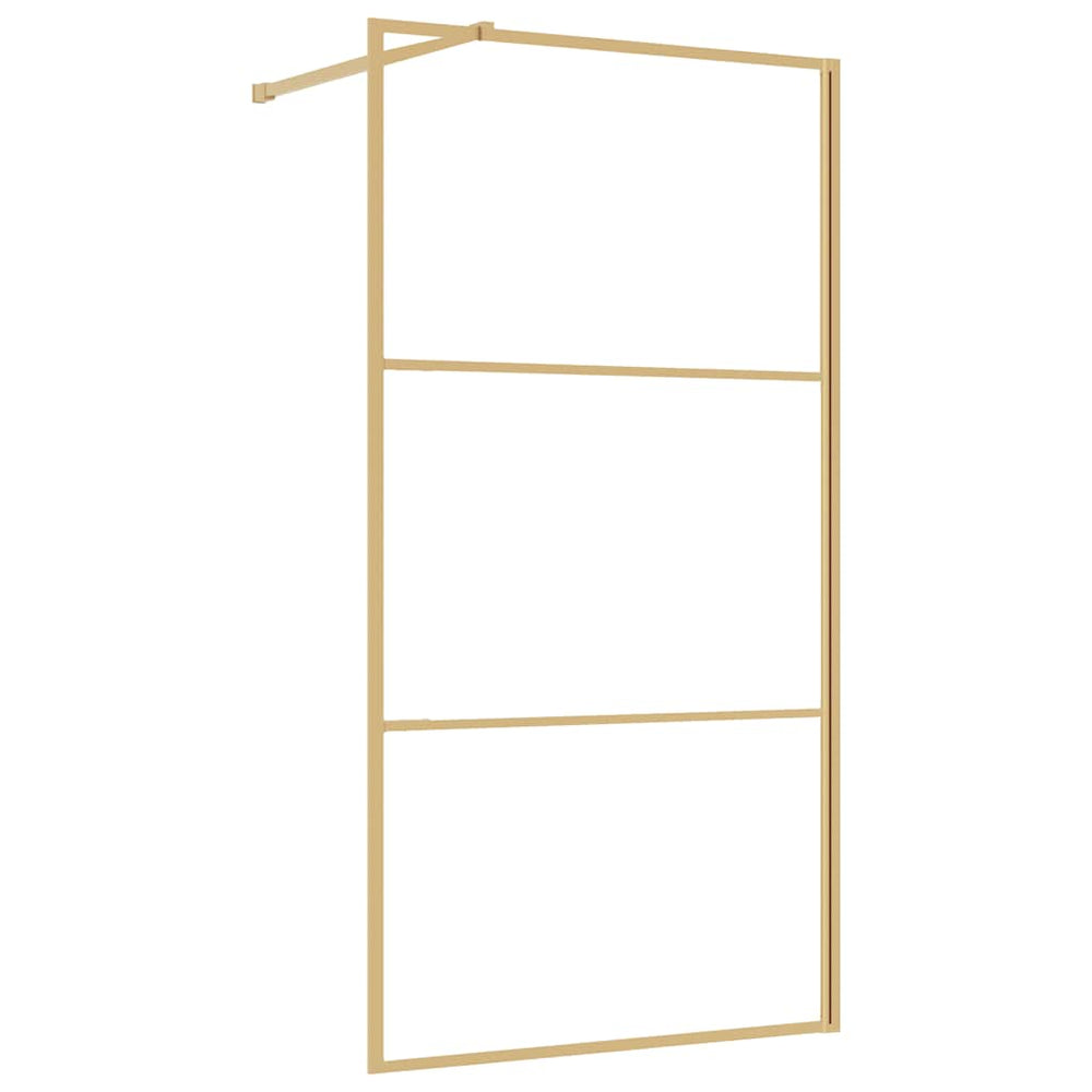 vidaXL Walk-in Shower Screen Tempered Glass Clear Gold 115x195cm