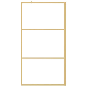 vidaXL Walk-in Shower Screen Tempered Glass Clear Gold 115x195cm