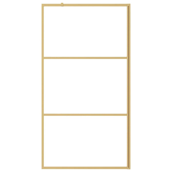 vidaXL Walk-in Shower Screen Tempered Glass Clear Gold 115x195cm