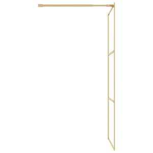 vidaXL Walk-in Shower Screen Tempered Glass Clear Gold 115x195cm