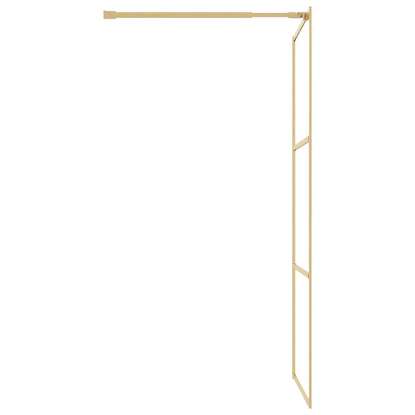 vidaXL Walk-in Shower Screen Tempered Glass Clear Gold 115x195cm