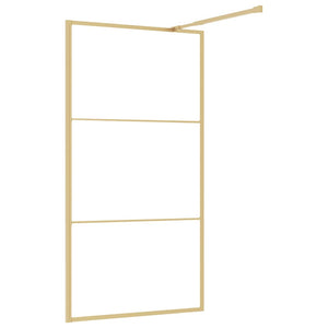 vidaXL Walk-in Shower Screen Tempered Glass Clear Gold 115x195cm
