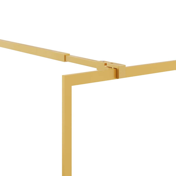 vidaXL Walk-in Shower Screen Tempered Glass Clear Gold 115x195cm