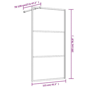 vidaXL Walk-in Shower Screen Tempered Glass Clear Gold 115x195cm