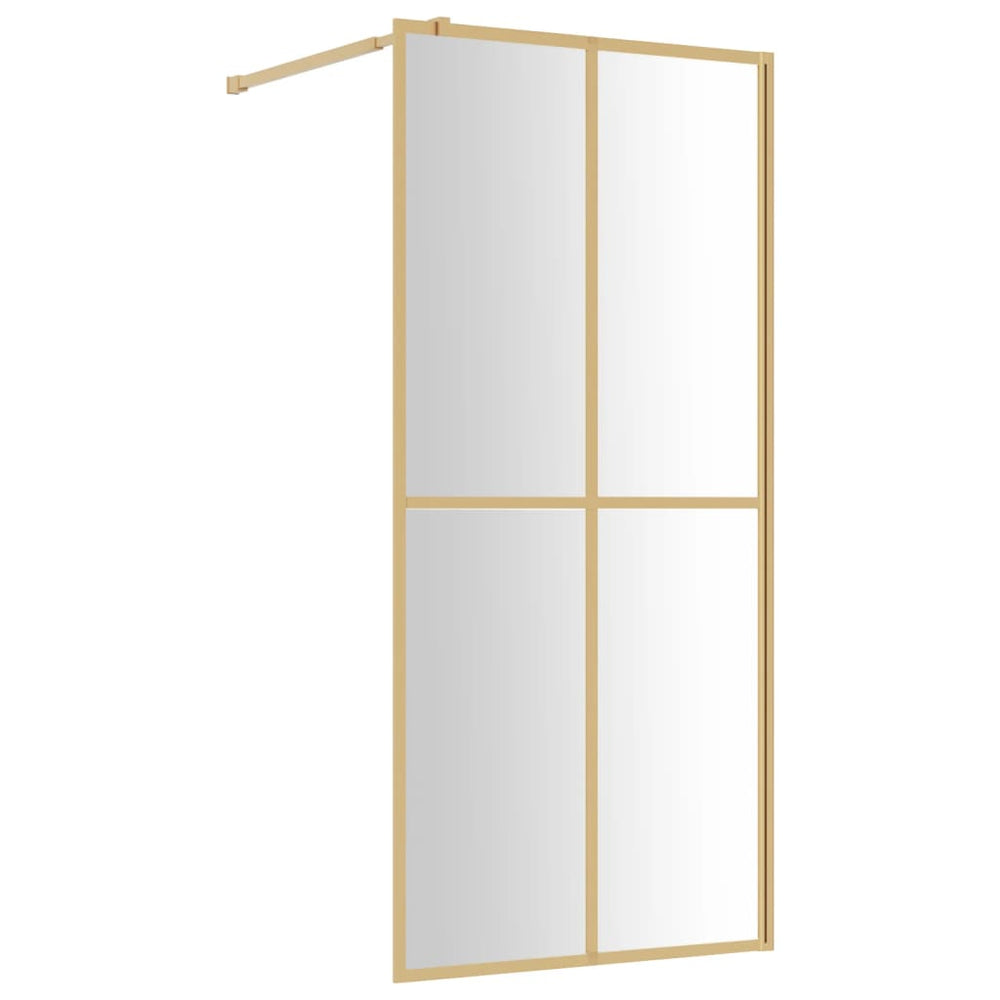 vidaXL Walk-In Shower Screen with ESG Clear Glass Golden 80x195 cm