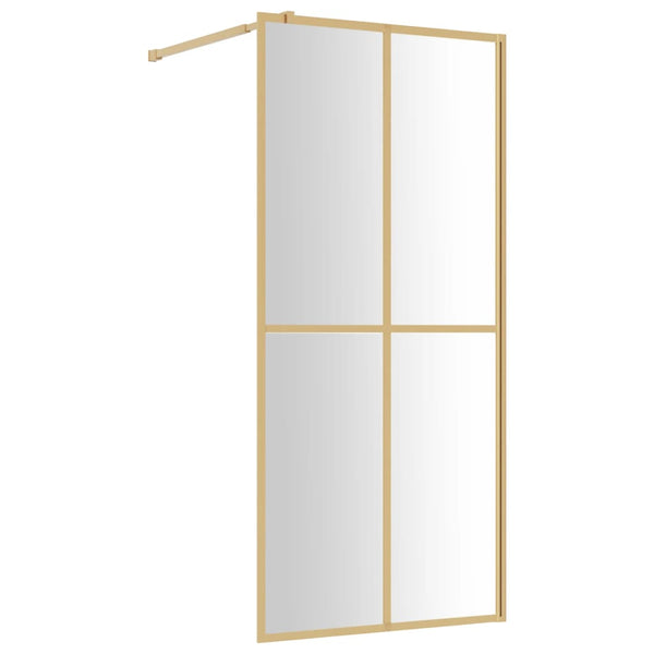 vidaXL Walk-In Shower Screen with ESG Clear Glass Golden 80x195 cm