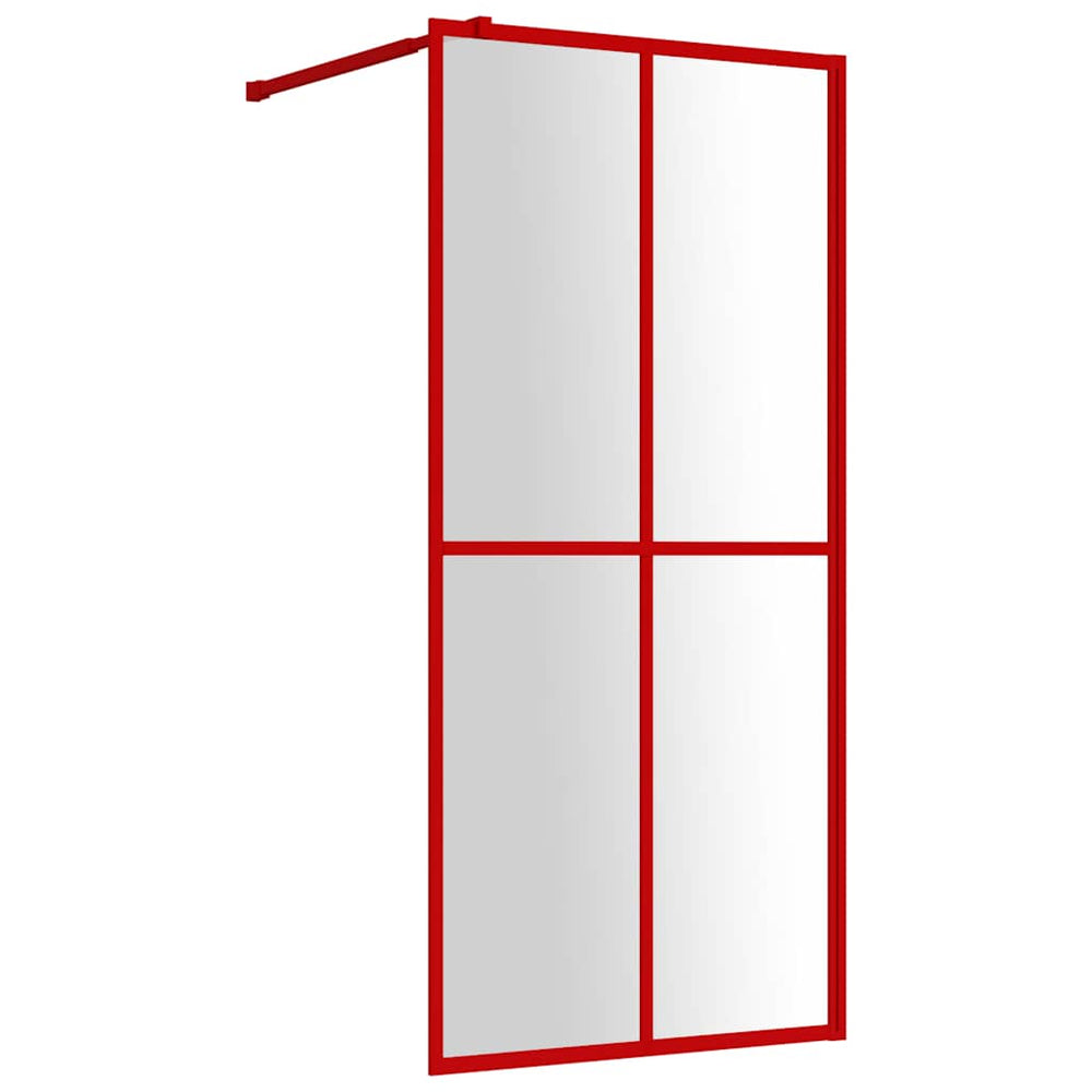 vidaXL Walk-In Shower Screen with ESG Clear Glass Red 100x195 cm