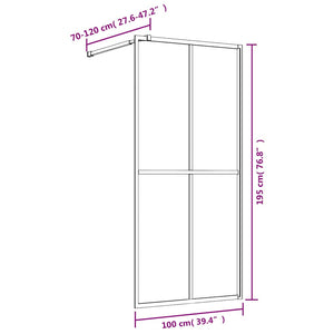 vidaXL Walk-In Shower Screen with ESG Clear Glass Red 100x195 cm