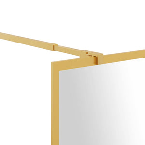 vidaXL Walk-in Shower Screen Tempered Safety Glass Clear Golden 100x195cm