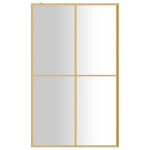 vidaXL Walk-in Shower Screen Tempered Glass Clear Golden 118x195cm