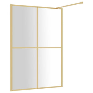 vidaXL Walk-in Shower Screen ESG Clear Glass Golden 140x195cm
