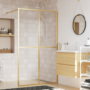 vidaXL Walk-in Shower Screen ESG Clear Glass Golden 140x195cm