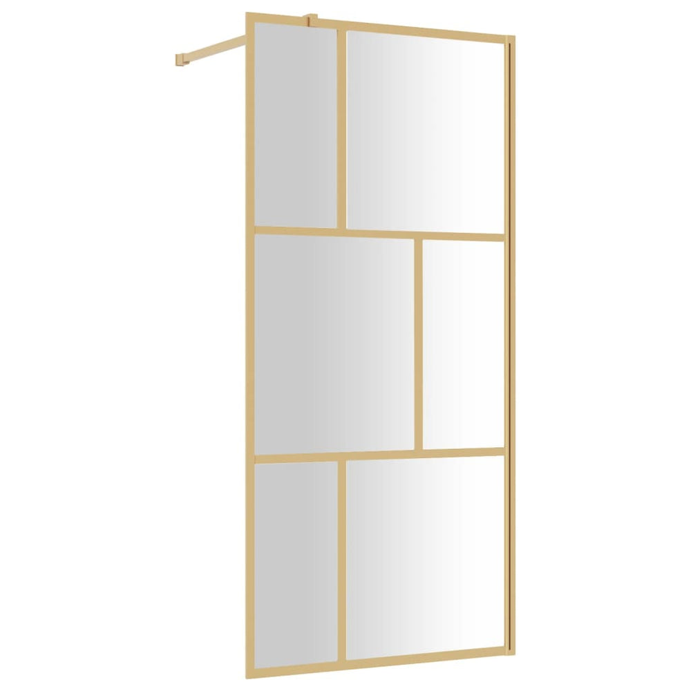 vidaXL Walk-in Shower Screen with ESG Clear Glass Golden 90x195cm