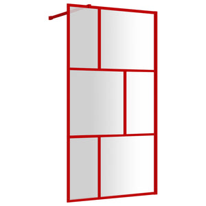 vidaXL Walk-In Shower Screen with ESG Clear Glass Red 100x195 cm