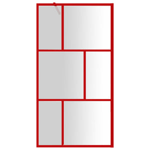 vidaXL Walk-In Shower Screen with ESG Clear Glass Red 100x195 cm