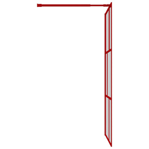 vidaXL Walk-In Shower Screen with ESG Clear Glass Red 100x195 cm