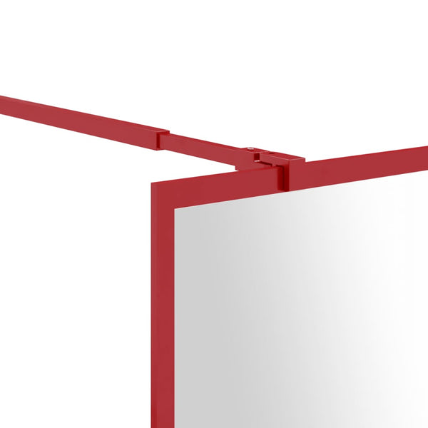 vidaXL Walk-In Shower Screen with ESG Clear Glass Red 100x195 cm