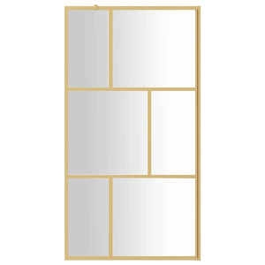 vidaXL Walk-in Shower Screen Tempered Safety Glass Clear Golden 100x195cm