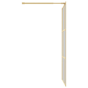vidaXL Walk-in Shower Screen Tempered Safety Glass Clear Golden 100x195cm
